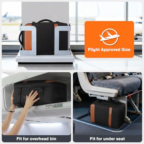 Bymontin Smart Suitcase-style Laptop Backpack, 25L / 35L Practical Travel Bag for Work, Leisure & Flight, Luggage-Style Commuter Pack (Black, 25L)