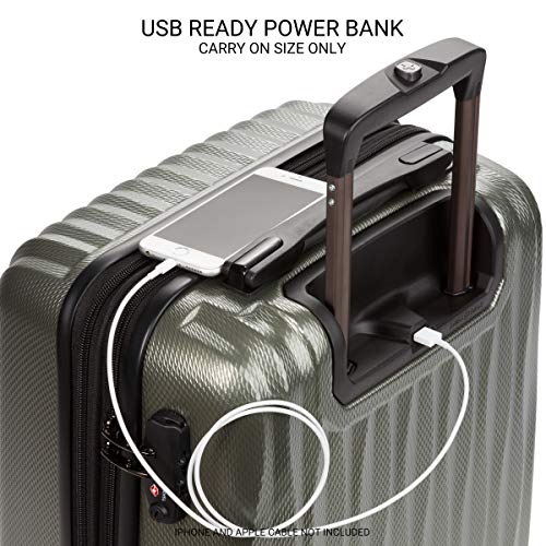 SwissGear 7272 Energie Expandable Hardside Luggage with Spinner Wheels and TSA Lock, Gunmetal, Carry-On 19-Inch