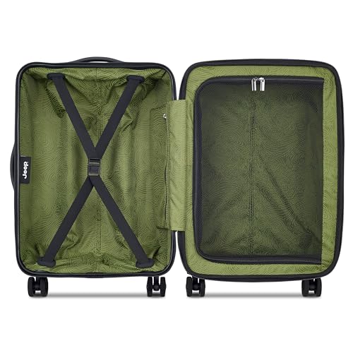 Jeep JH004C Hardside Expandable Luggage with Spinner Wheels, Beige, Carry-On 20 Inch