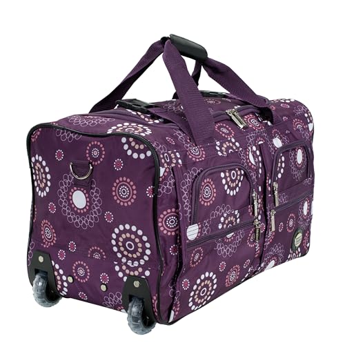 Rockland 22" Polyester Rolling Duffel Bag, Purple Pearl