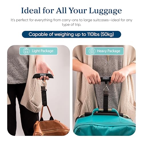 Etekcity Luggage Scale, Digital Suitcase Weight Scale for Travel, 110 lb