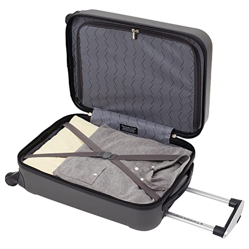 Travelers Club Cosmo Luggage, Charcoal Grey - 20 Inch, 20-Inch