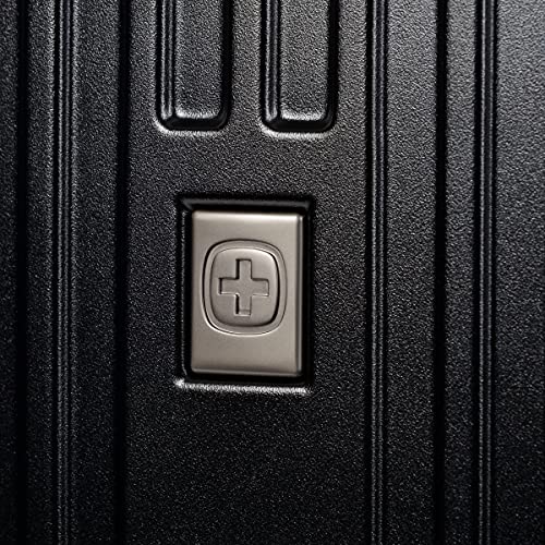 SwissGear 7910 Hardside Expandable Luggage with Spinner Wheels, TSA Lock and USB, Black, Carry-On 20-Inch