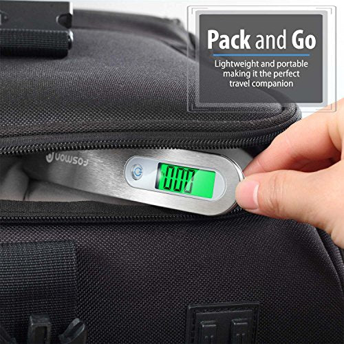 Fosmon Digital Luggage Scale, 110lbs Suitcase Baggage Scale, 1 Pack Silver