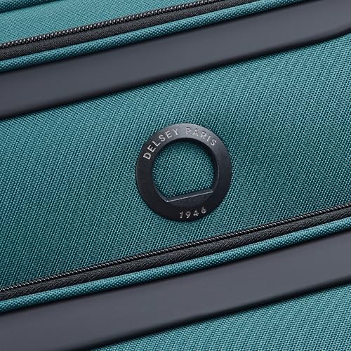 DELSEY PARIS Sky Max Softside Expandable Luggage with Spinner Wheels, Teal Blue, Carry-on 21 Inch
