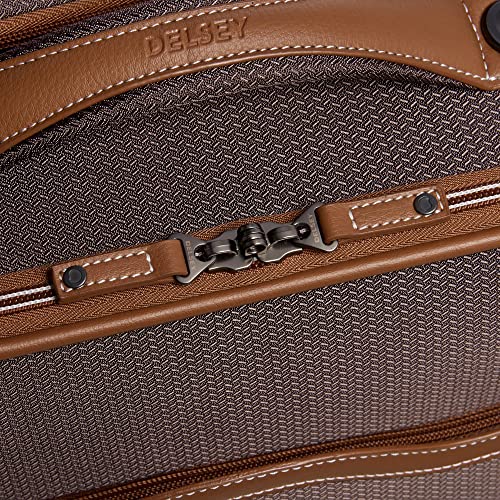 DELSEY PARIS Chatelet 2.0 Softside Luggage Under-Seater with 2 Wheels, Chocolate Brown, Carry on 16 Inch