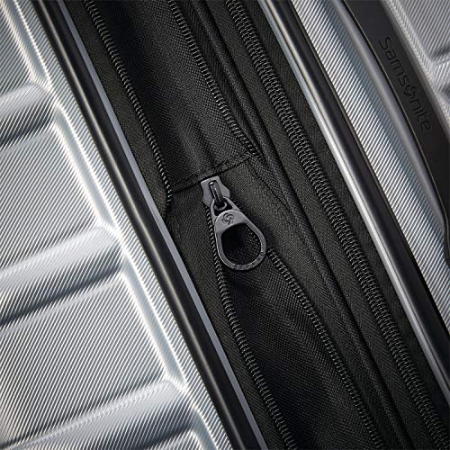 Samsonite Omni 2 Domestic Carry-On Luggage - 22x14x9 Airline-Approved - Features Expandable Polycarbonate Shell, 360° Wheels, TSA Lock - Amazon Exclusive - Artic Silver