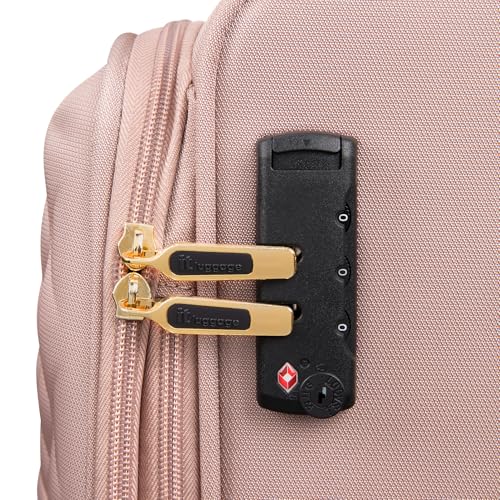 It Luggage Glimmering 22" Softside Carry-On 8 Wheel Expandable Spinner, Mink Gold