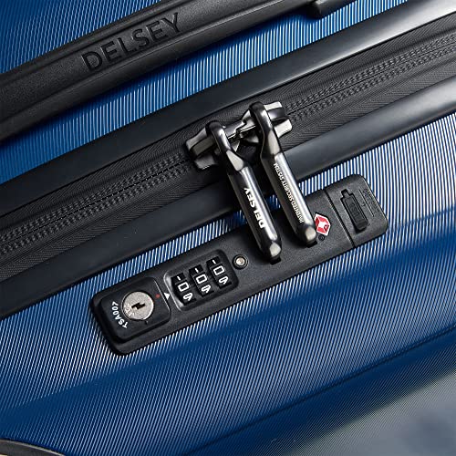 DELSEY PARIS Cactus Hardside Luggage with Spinner Wheels, White/Blue, Carry-On 19 Inch
