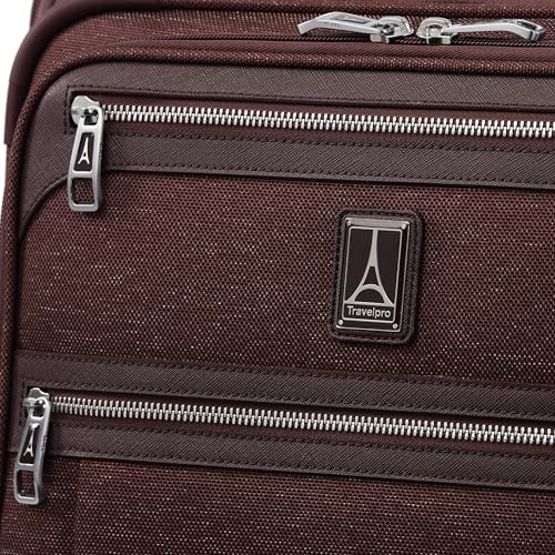 Travelpro Platinum Elite Softside Expandable Carry on Luggage, 8 Wheel Spinner Suitcase, USB Port, Men and Women, International, Bordeaux Red, Carry On 19-Inch