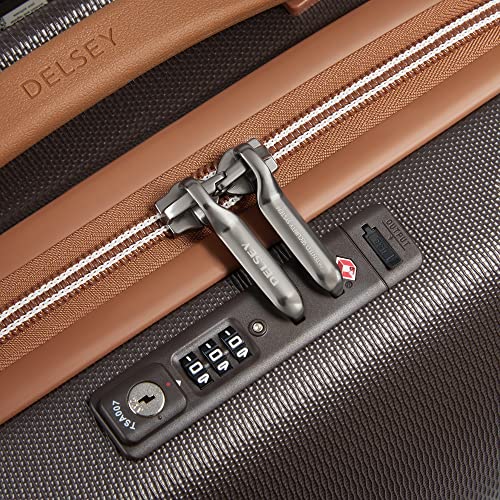 DELSEY PARIS Chatelet Air 2.0 - Hardside Carry-On Luggage 19 Inch - 360° Spinner Wheels - TSA Lock - USB Port - Lightweight Polycarbonate Travel Suitcase, Chocolate Brown